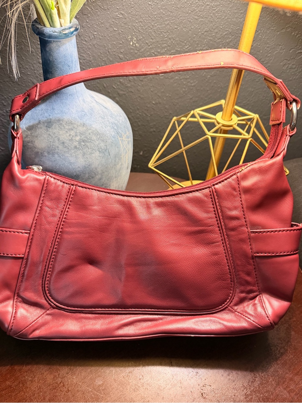 Wilsons Leather Burgundy Red Shoulder Bag